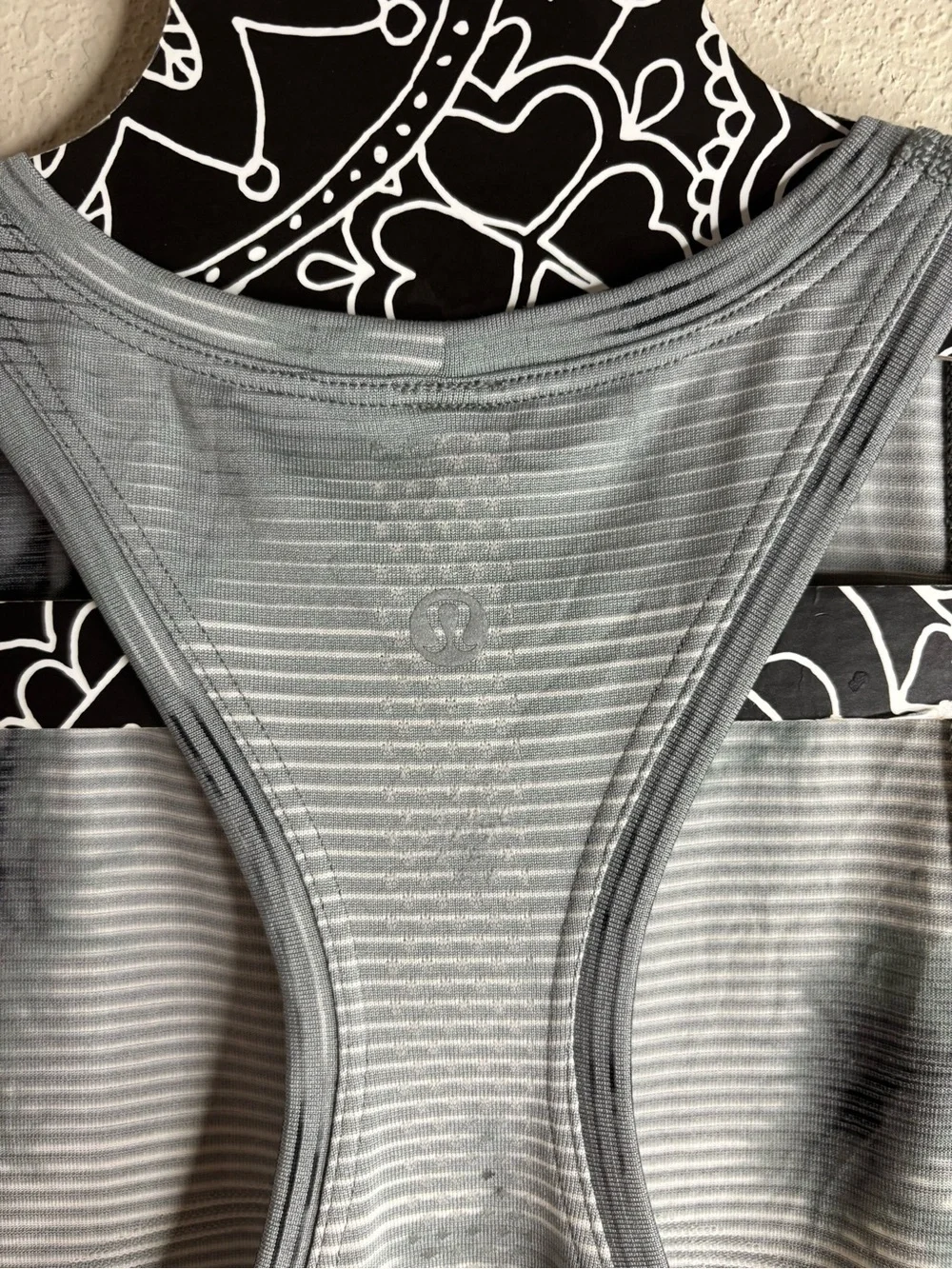 Lululemon Swiftly  x Peloton Tech Tank 2.0 Wash Shibori Stripe Grey